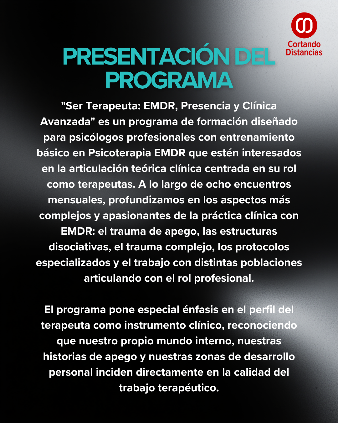 Estructura del programa Ser Terapeuta